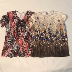 2 - Women's Short Sleeve Everyday Tops (Both 2XL)